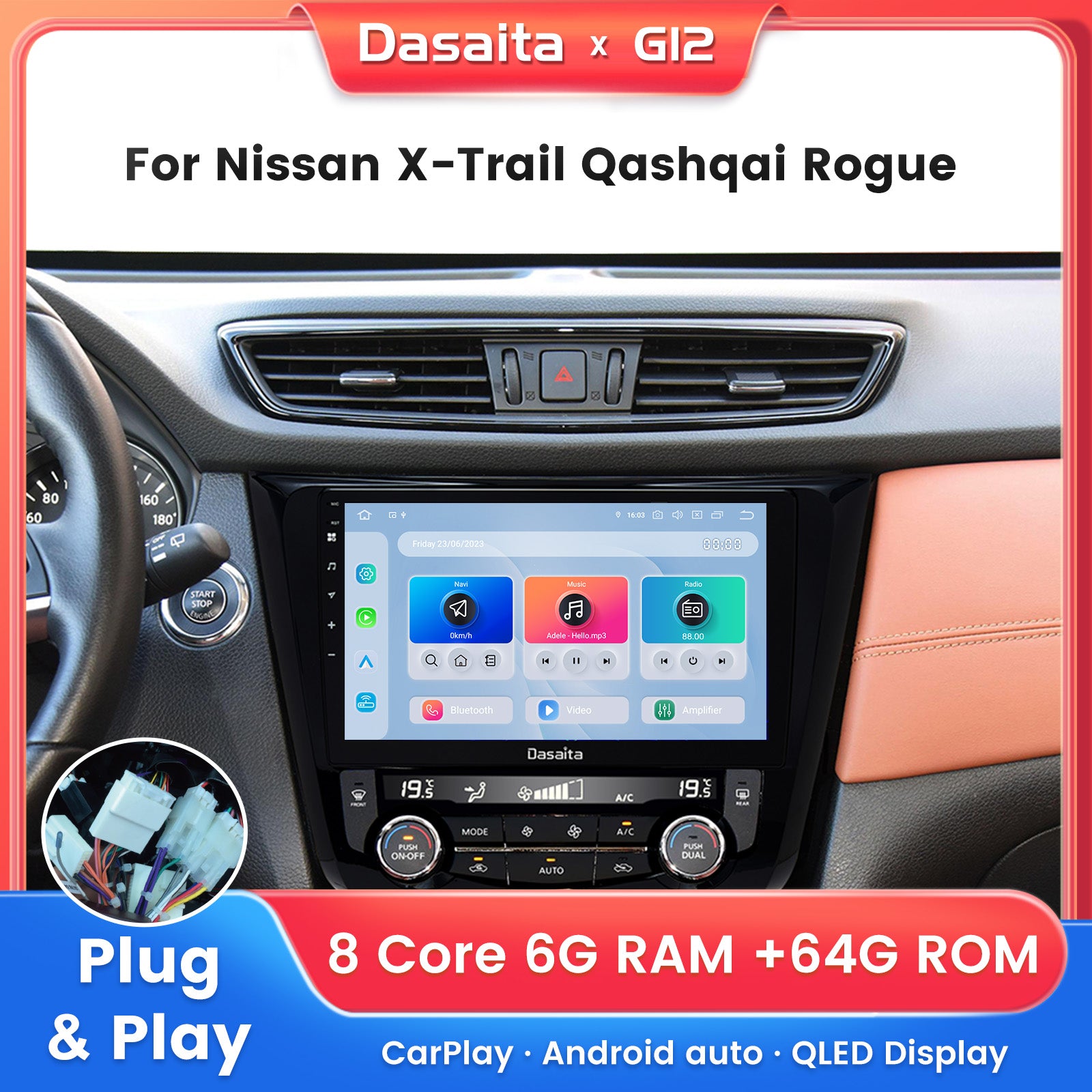 Upgrade Your Ride with Nissan Compatible Radio, QLED Touchscreen