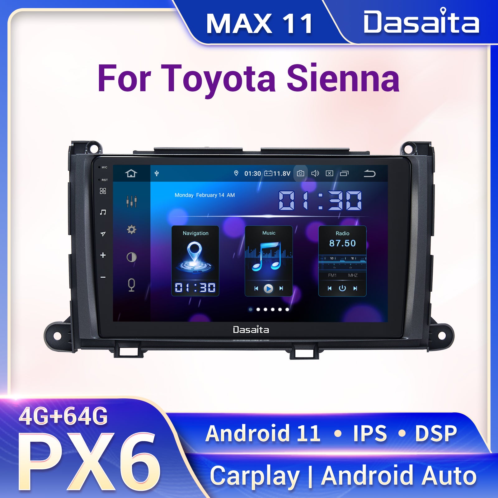 1280x720 9 IPS Touch Screen Android Car Stereo for Toyota Prado