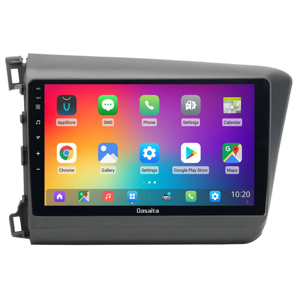 Dasaita Honda Civic Hatchback 2012 2013 2014 2015 2016 2017 Car Stereo 9  Inch Carplay Android Auto PX6 4G+64G Android10 1280*720 DSP AHD Radio