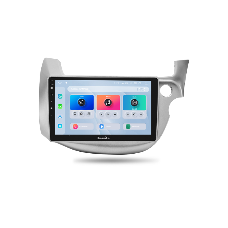 Dasaita Android13 Car Stereo for Honda Fit Jazz 2008-2013 RHD Silver Wireless Carplay & Android Auto Car Radio| Qualcomm 665 | 10.2" QLED Screen | Wifi+4G LTE |6G+64G|DTS|GPS Navigation Head Unit| Optical Output