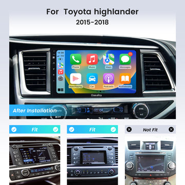Dasaita Android12 Car Stereo for Toyota Highlander 2015-2019 Wireless