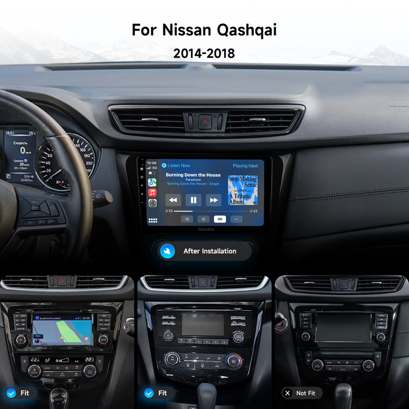 Dasaita Android 13 Car Stereo for Nissan Qashqai Rogue 2014-2020 Manual AC Wireless Carplay & Android Auto Car Radio | Qualcomm 665 | 10.2" QLED Screen | Wifi+4G LTE | 6G+64G|DTS Head Unit | Optical Output