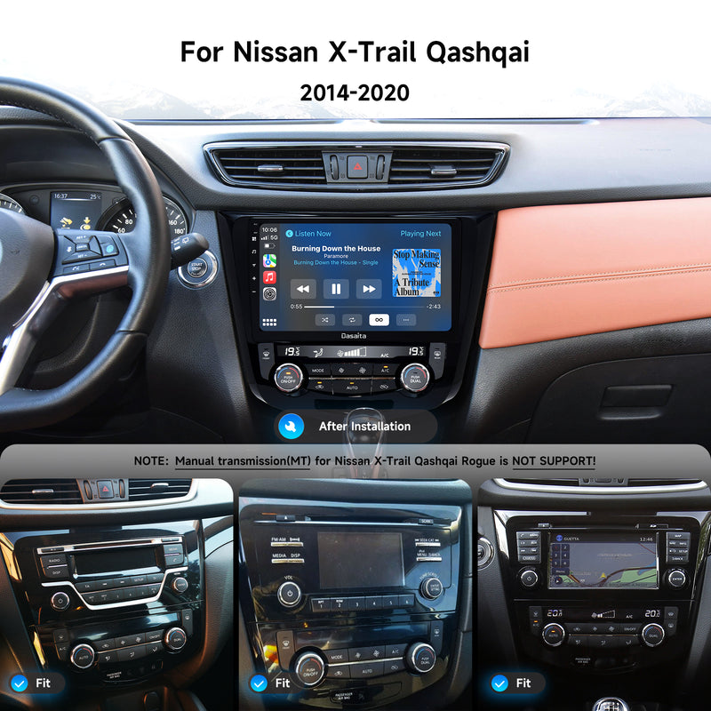 Dasaita Android 13 Car Stereo for Nissan X-Trail Qashqai Rogue 2014-2020 Wireless Carplay & Android Auto Car Radio | Qualcomm 665 | 10.2" QLED Screen | Wifi+4G LTE | 6G/8G+64G/256G| DAB+|SWC|GPS Navigation Head unit|DTS| Optical Output