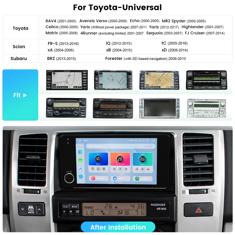 Dasaita Android 13 Car Stereo for Toyota Universal Wireless Carplay & Android Auto Car Radio|Qualcomm 665|7" QLED Screen|Wifi+4G LTE|6G/8G+64G/256G|SWC|GPS Navigation Head unit|DTS|Optical Output