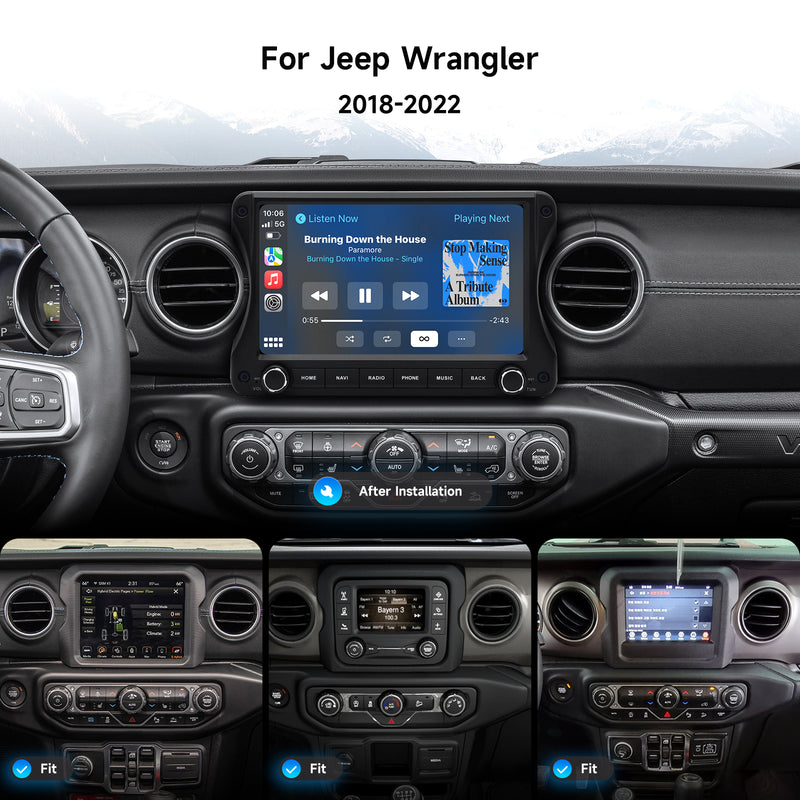 Dasaita Android13 Car Stereo for Jeep Wrangler JL/Gladiator JT 2018-2022 Wireless Carplay & Android Auto Car Radio | Qualcomm 665 | 10.2" QLED Screen | Wifi+4G LTE | 8G+256G | DTS|GPS Navigation Head Unit | Optical Output