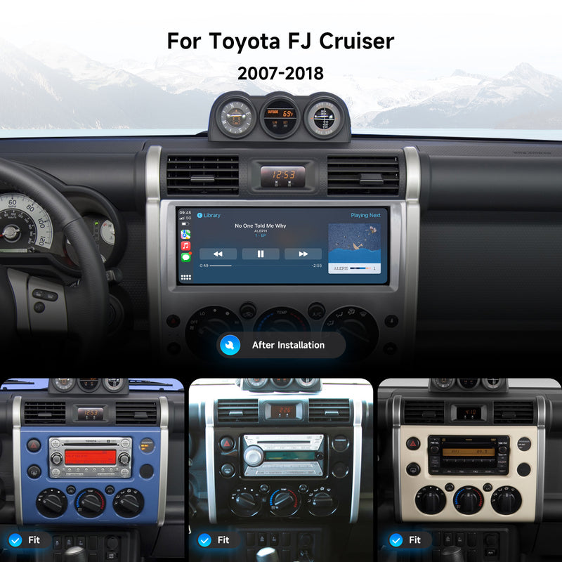 Dasaita Android13 Car Stereo for Toyota FJ Cruiser 2007-2020 Silver Wireless Carplay & Android Auto Car Radio | Qualcomm 665 | 12.3" 2K QLED Screen | Wifi+4G LTE | 6G+64G | DTS|GPS Navigation Head Unit | Optical Output