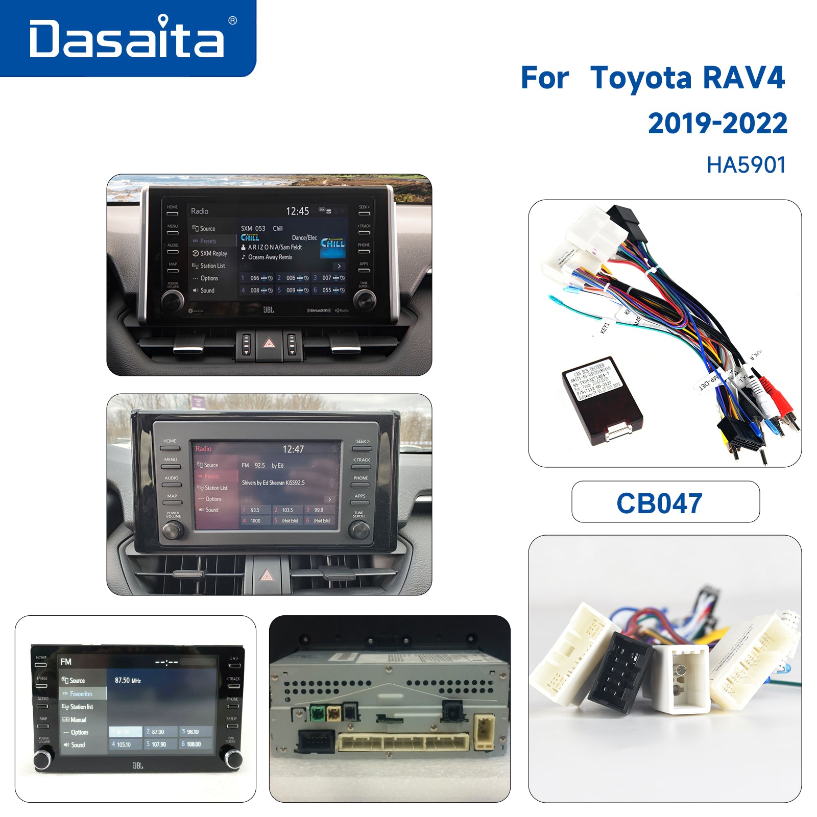 Dasaita Android12 Car Stereo for Toyota RAV4 2019 2020 2021 2022 Wireless  Carplay & Android Auto Car Radio | Qualcomm 665 | 12.3