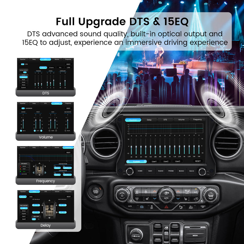 Dasaita Vivid13 Car Stereo for Jeep Wrangler JL/Gladiator JT 2018-2022 Wireless Carplay & Android Auto Car Radio | Qualcomm 665 | 10.2" QLED Screen | Wifi+4G LTE | 8G+256G | DTS|GPS Navigation Head Unit | Optical Output