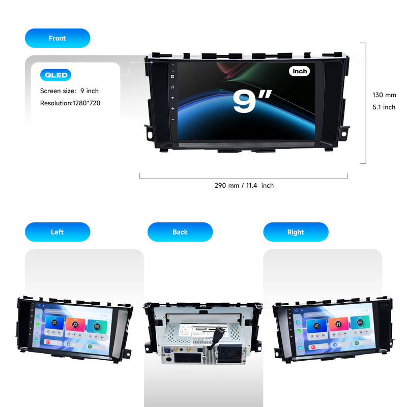 Dasaita Android13 Car Stereo for Nissan Teana Altima 2014-2018 Wireless Carplay & Android Auto Car Radio| Qualcomm 665 | 9" QLED Screen | Wifi+4G LTE |6G+64G|DTS|GPS Navigation Head Unit| Optical Output