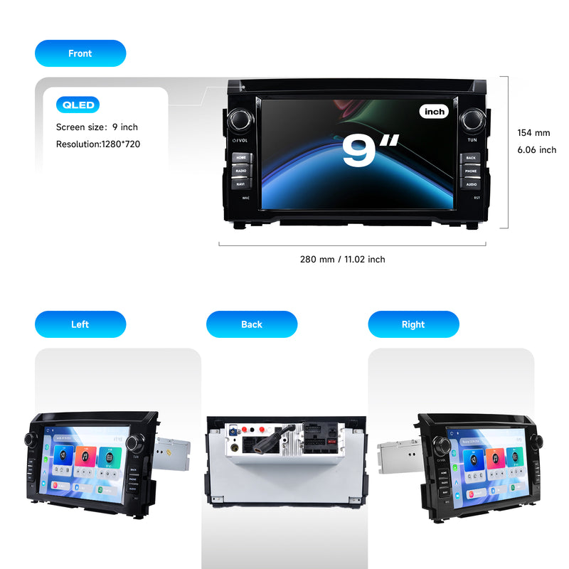 Dasaita Android 13 Car Stereo for Nissan Titan 2016-2020 Wireless Carplay & Android Auto Car Radio|Qualcomm 665|9" QLED Screen|Wifi+4G LTE|8G+256G|GPS Navigation Head unit|DTS|Optical Output