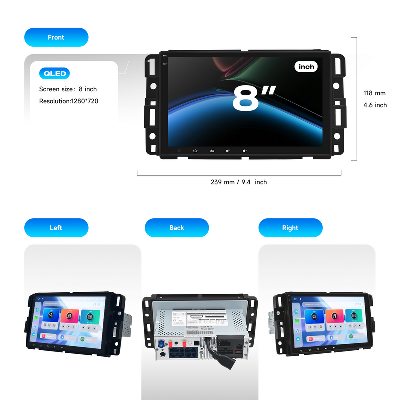 Dasaita Android13 Car Stereo for Chevrolet/GMC/Bulck Enclave 2006-2014 Wireless Carplay & Android Auto Car Radio| Qualcomm 665 | 8" QLED Screen | Wifi+4G LTE |6G+64G|DTS|GPS Navigation Head Unit| Optical Output