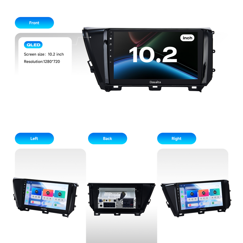 Dasaita Android13 Car Stereo for Toyota Camry 2018 2019 Wireless Carplay & Android Auto Car Radio | Qualcomm 665 | 10.2" QLED Screen | Wifi+4G LTE | 6G+64G | DTS|GPS Navigation Head Unit | Optical Output