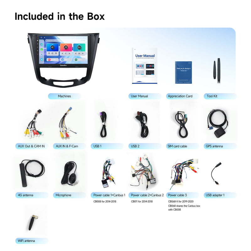 Dasaita Android 13 Car Stereo for Nissan X-Trail Qashqai Rogue 2014-2020 Wireless Carplay & Android Auto Car Radio | Qualcomm 665 | 10.2" QLED Screen | Wifi+4G LTE | 6G/8G+64G/256G| DAB+|SWC|GPS Navigation Head unit|DTS| Optical Output