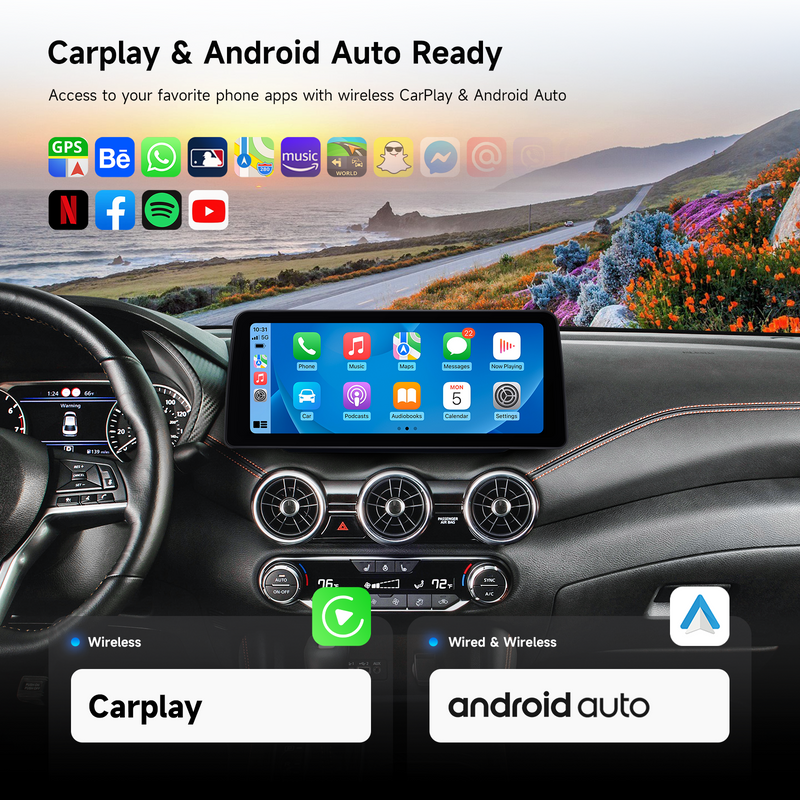 Dasaita Android13 Car Stereo for Nissan Sylphy Pulsar 2018-2021 Wireless Carplay & Android Auto Car Radio| Qualcomm 665 | 12.3" QLED 2K Screen | Wifi+4G LTE |6G+64G|DTS|GPS Navigation Head Unit| Optical Output