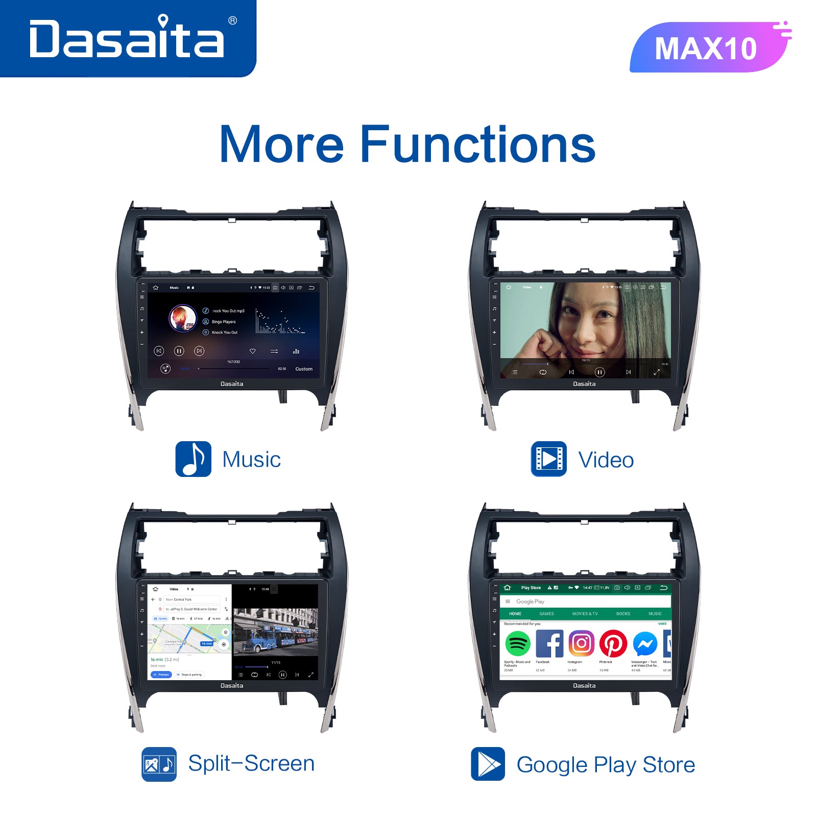 Dasaita MAX Toyota Camry 2012 2013 2014 Car Stereo 10.2 Inch Carplay A