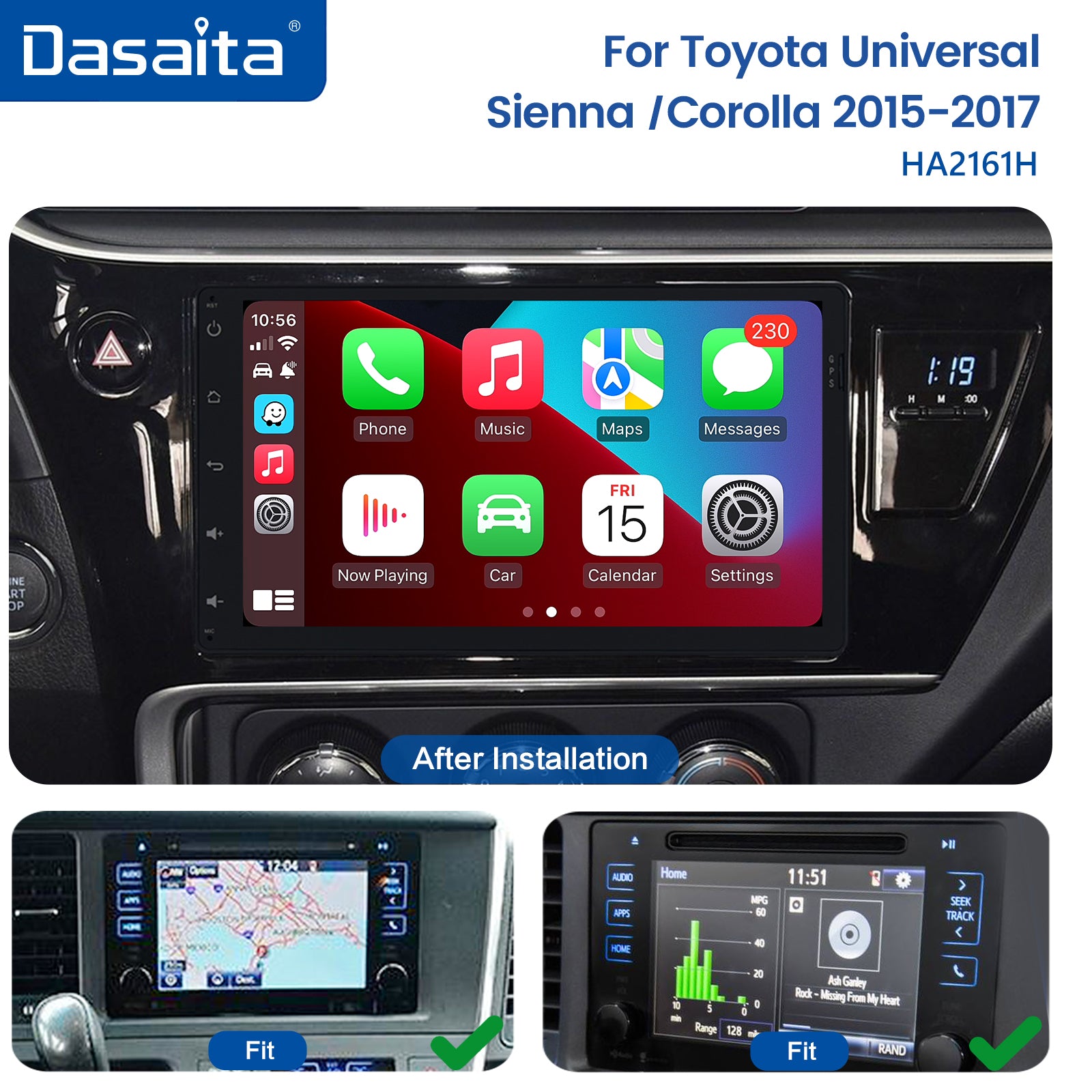 Dasaita Vivid Toyota Universal Car Stereo | 9 Inch Wireless