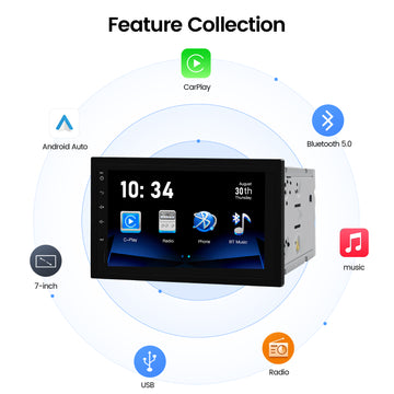 Android 8.1 Car Stereo 2 DIN 7” CarPlay and Android Auto +