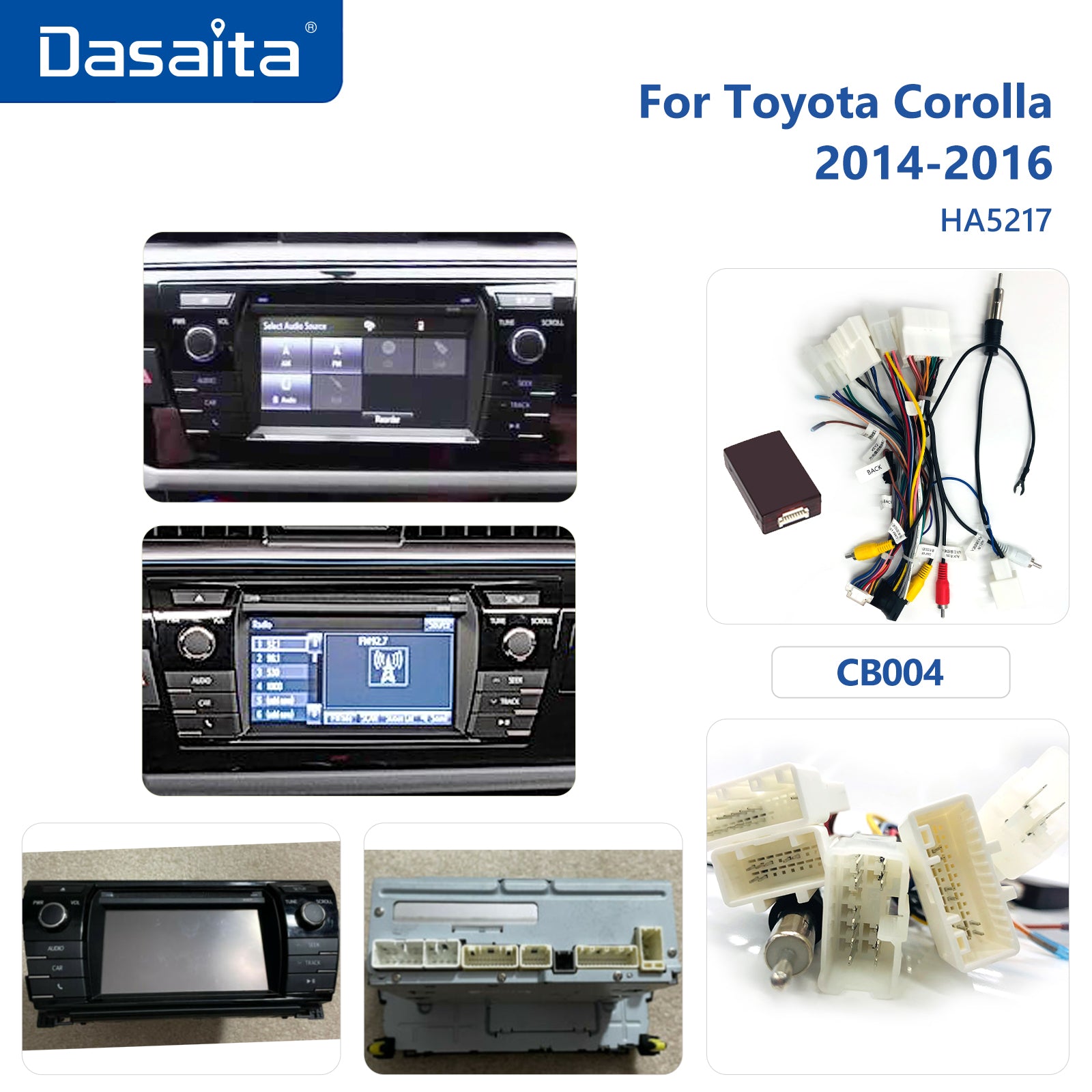 Dasaita Vivid11 Toyota Corolla 2014 2015 2016 LHD Car Stereo 10 Inch  Carplay Android Auto PX6 4G+64G Android11 1280*720 DSP AHD Radio