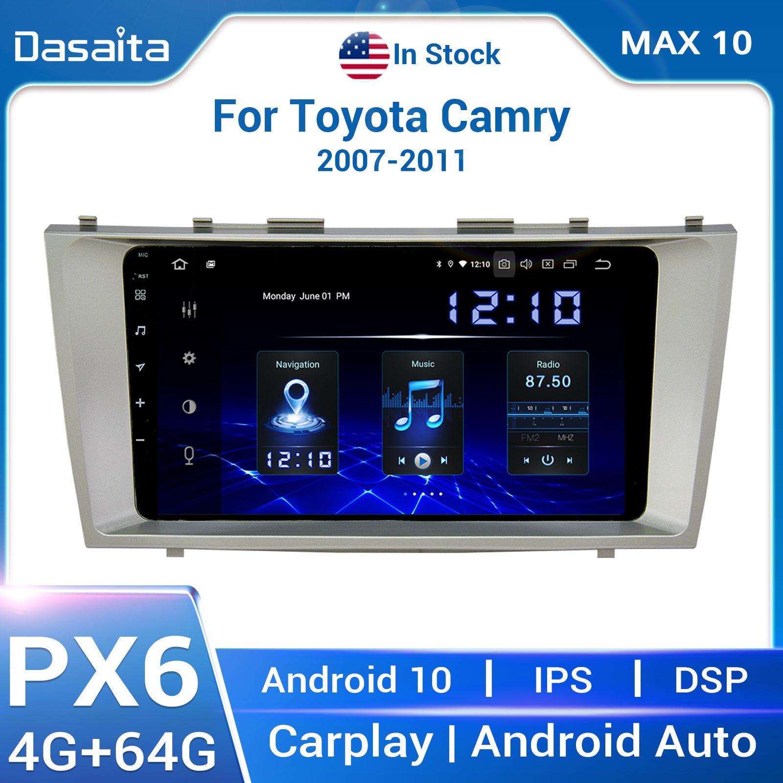 Dasaita MAX Toyota Camry 2007 2008 2009 2010 2011 Car Stereo 9 Inch Ca