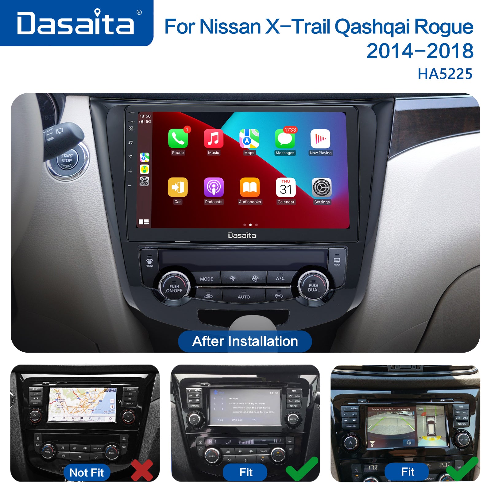 Dasaita MAX11 Nissan X-Trail Qashqai 2014 2015 2016 2017 2018 2019 202